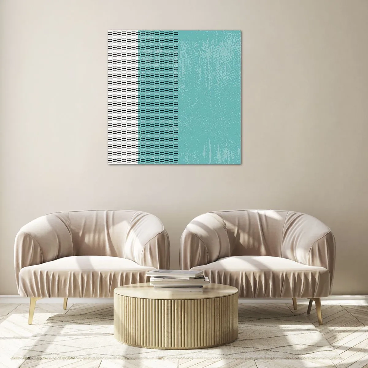 Glastavla - Bild på glas - Balanserad komposition - 70x70 cm