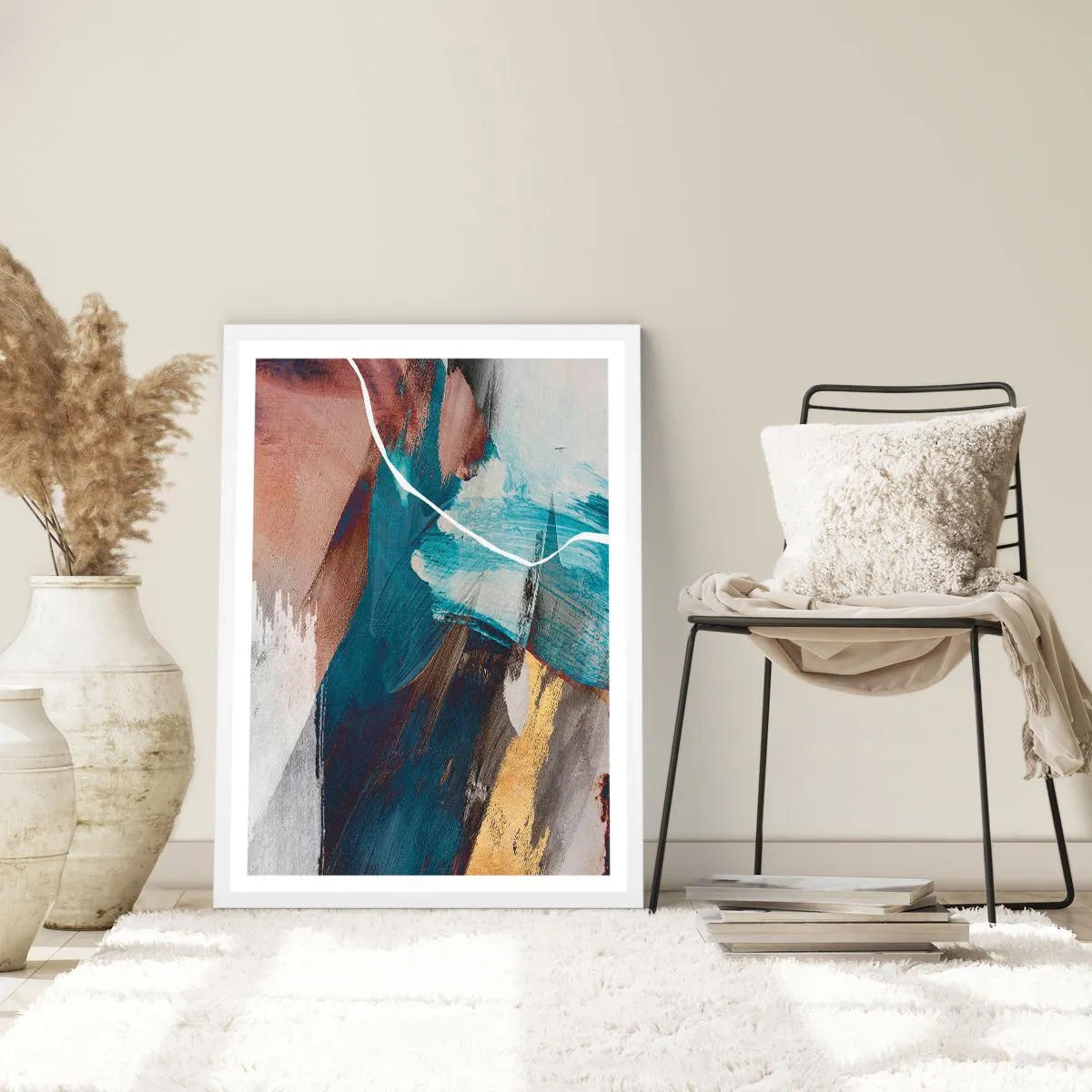 Affisch i vit ram - Med styrka och energi - 50x70 cm