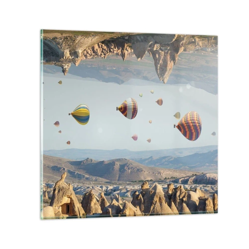 Glastavla - Bild på glas - Här är allt möjligt - 70x70 cm