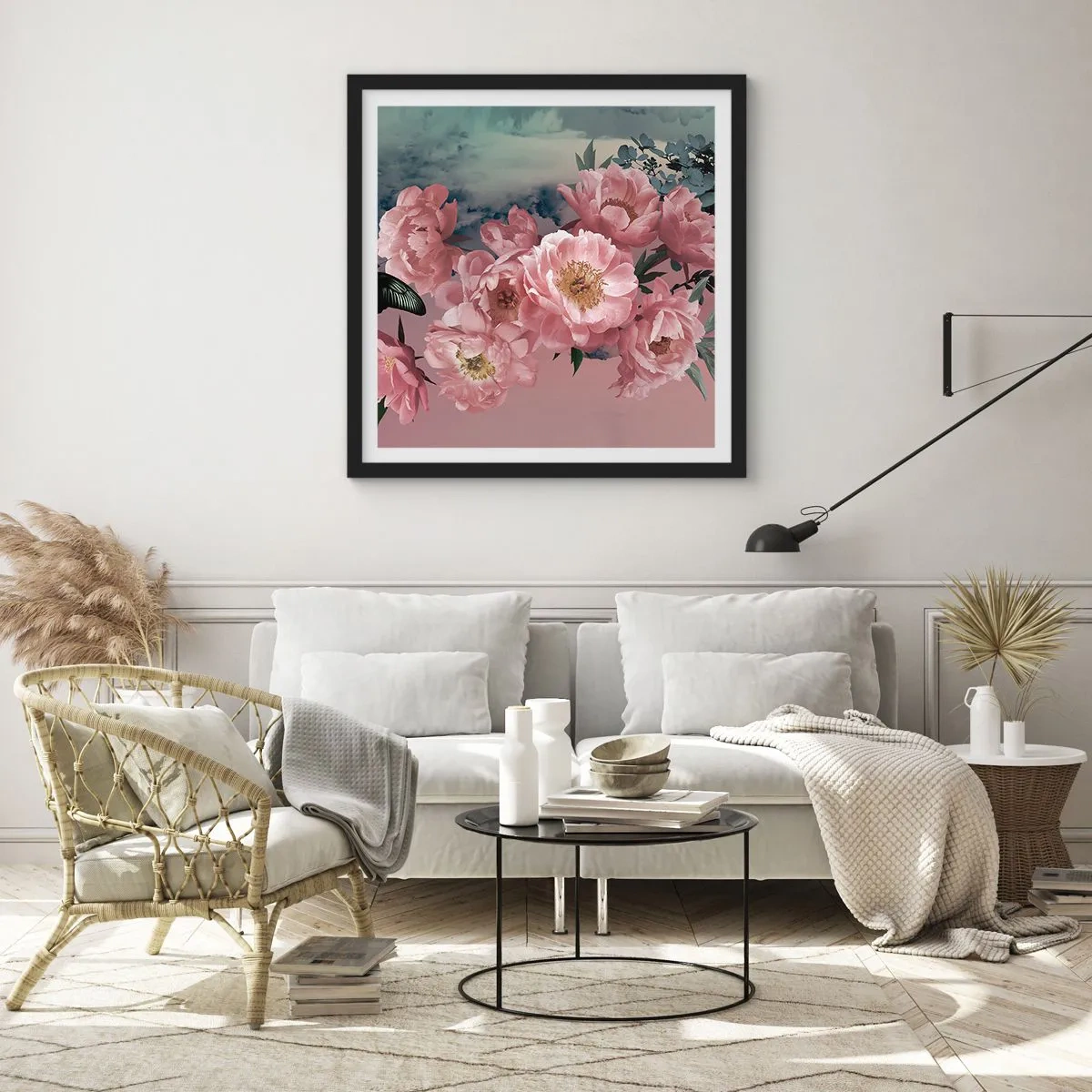 Affisch i svart ram - Romantikens höjdpunkt - 50x50 cm