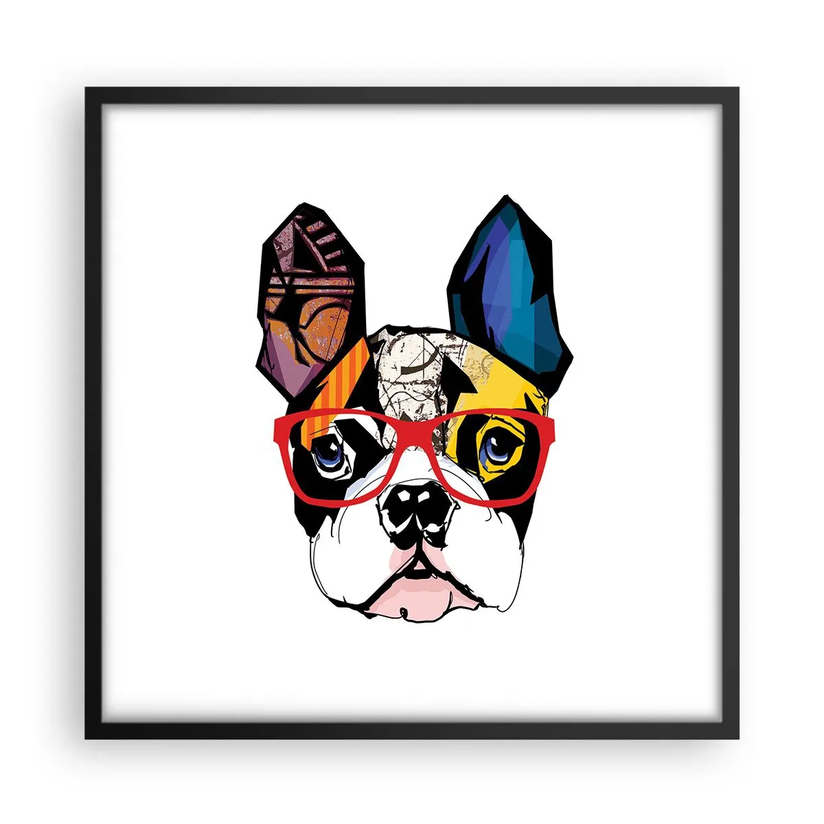 Affisch i svart ram - Intellektuell - 50x50 cm