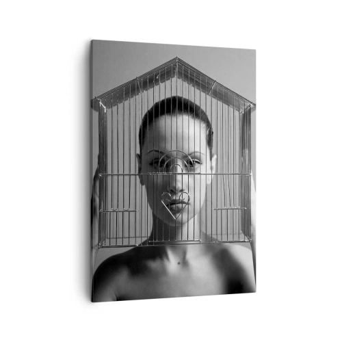 Canvastavla - Bild på duk - Något surrealistisk porträtt - 50x70 cm