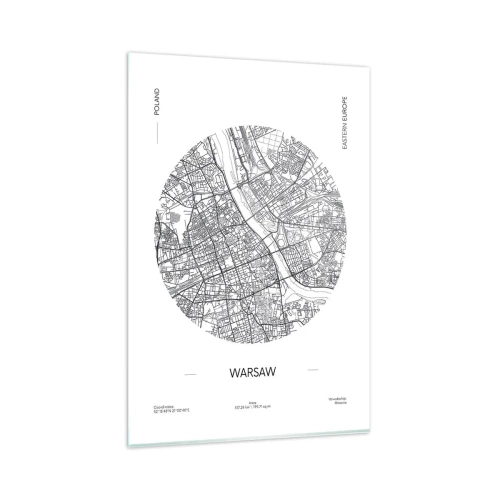 Glastavla - Bild på glas - Warszawas anatomi - 80x120 cm