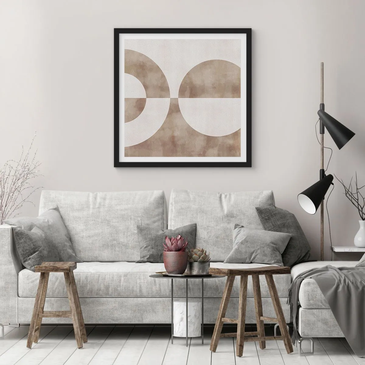 Affisch i svart ram - Likheter och skillnader - 50x50 cm