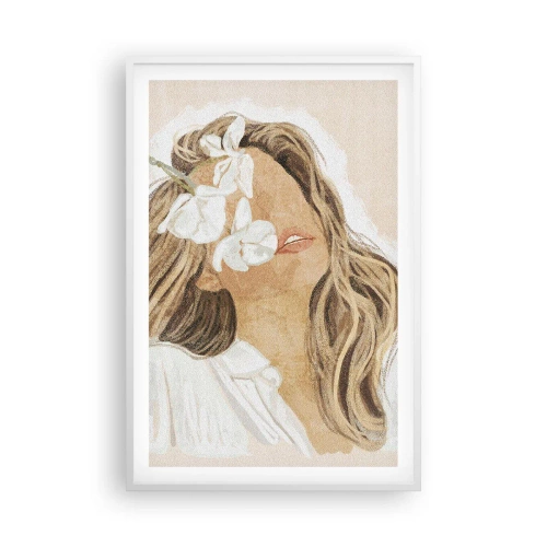 Affisch i vit ram - Bland blommorna i jubel - 61x91 cm
