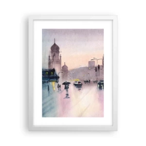 Affisch i vit ram - I regnig dimma - 30x40 cm