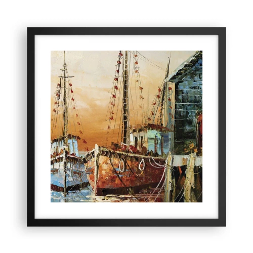 Affisch i svart ram - Lugn hemresa - 40x40 cm