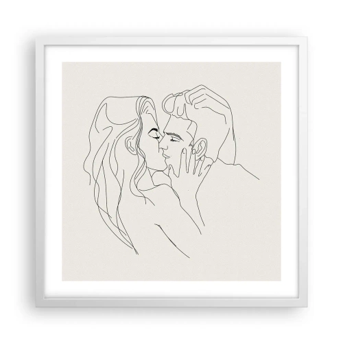 Affisch i vit ram - I kärlekens famn - 50x50 cm
