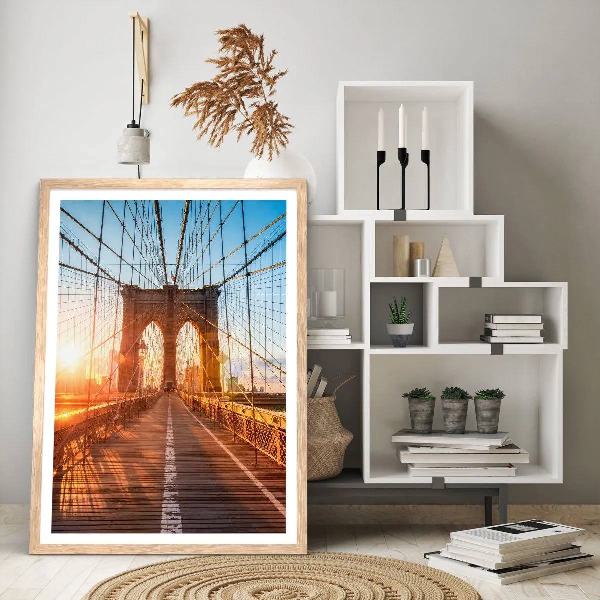 Affisch i ram av ljusek - På guldbron - 70x100 cm