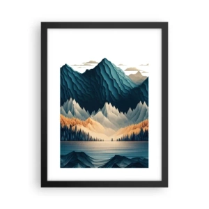 Affisch i svart ram - Perfekt bergslandskap - 30x40 cm