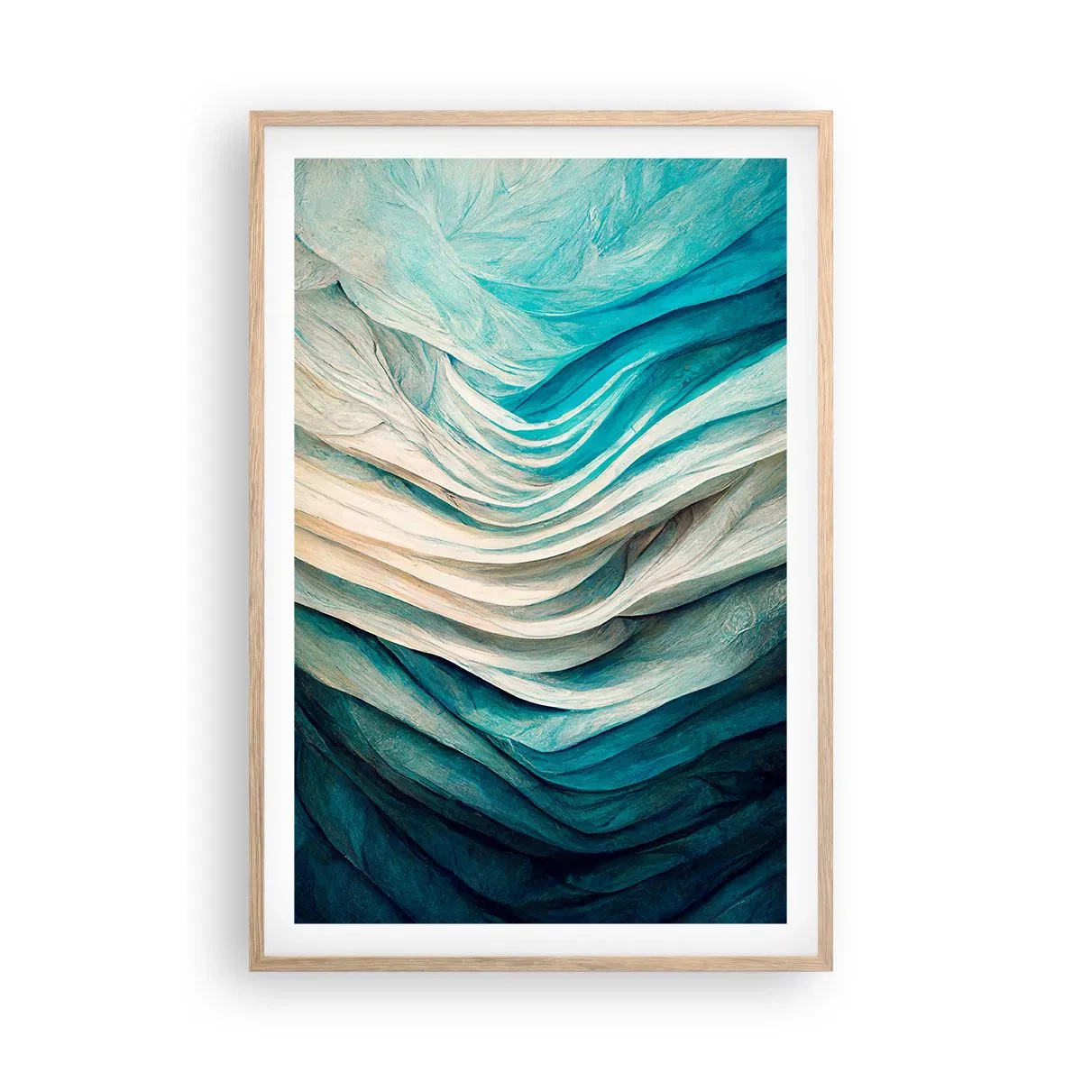 Affisch i ram av ljusek - Blå omättlighet - 61x91 cm