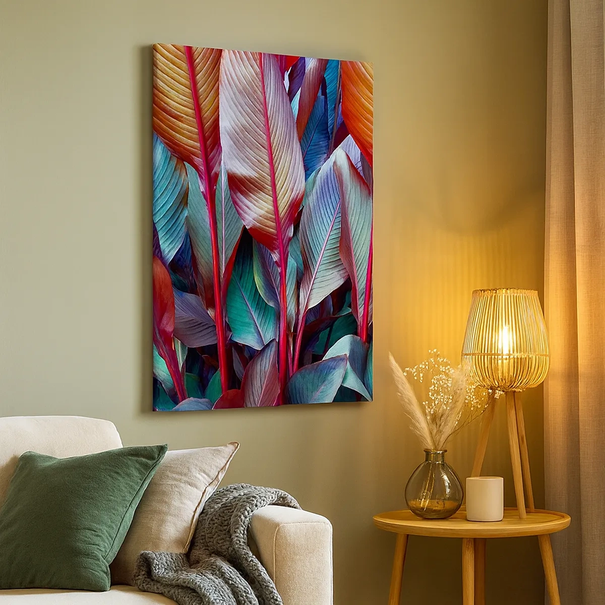 Canvastavla - Bild på duk - En färgglad tätskog - 50x70 cm