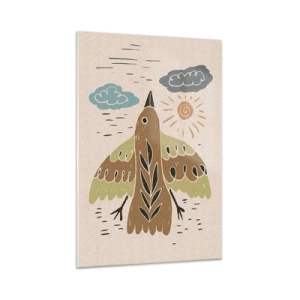 Glastavla - Bild på glas - Glädjefylld flygning - 70x100 cm