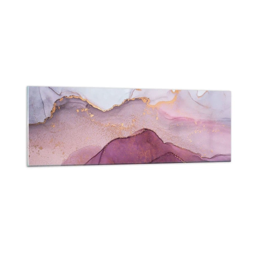 Glastavla - Bild på glas - Lila och violett vågor - 90x30 cm