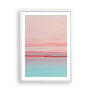 Affisch i vit ram - Abstraktion i gryningen - 50x70 cm