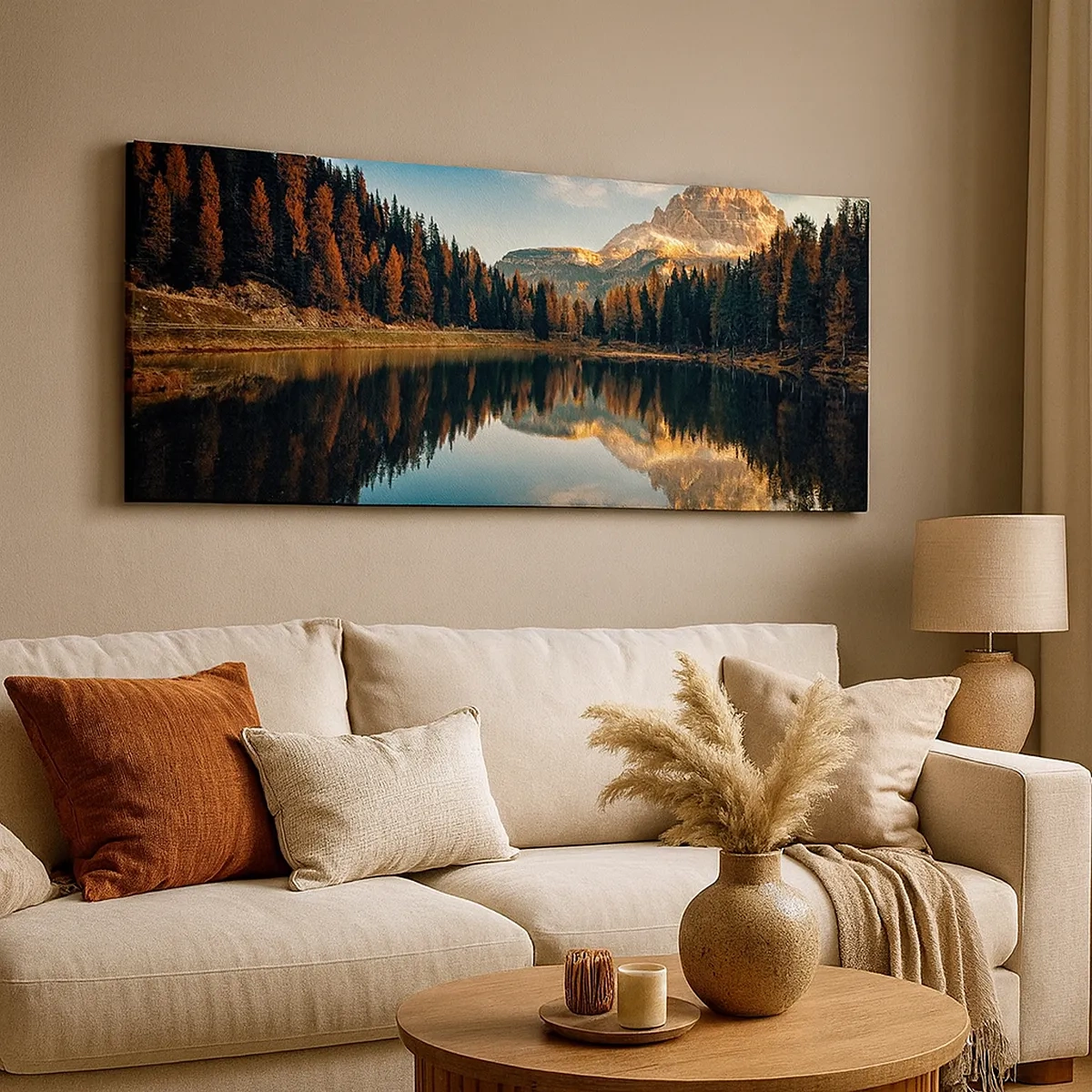 Canvastavla - Bild på duk - Dubbelt landskap - 30x30 cm