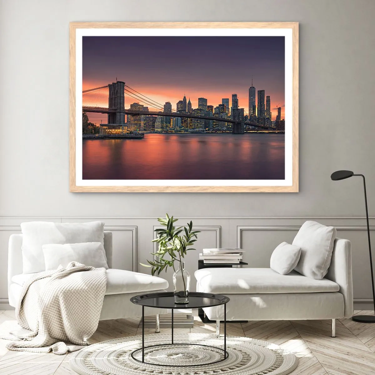 Affisch i ram av ljusek - Doppad i lila tystnad - 100x70 cm