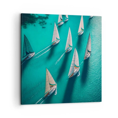 Canvastavla - Bild på duk - Tävla med vinden - 50x50 cm