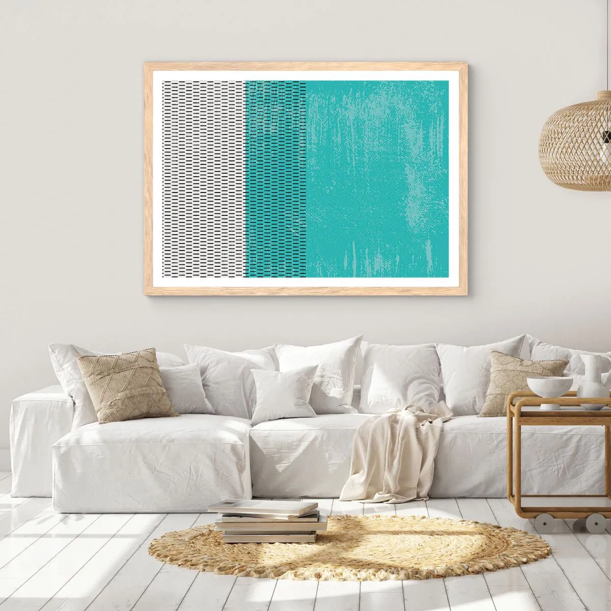 Affisch i ram av ljusek - Balanserad komposition - 70x50 cm