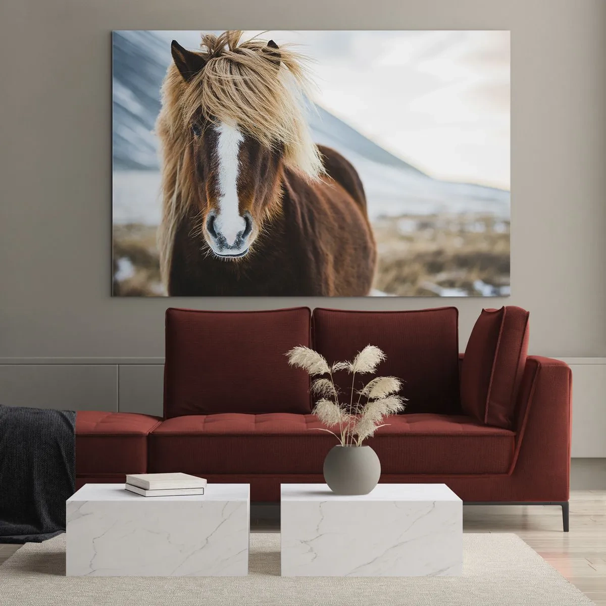 Glastavla - Bild på glas - Känner du friheten? - 120x80 cm