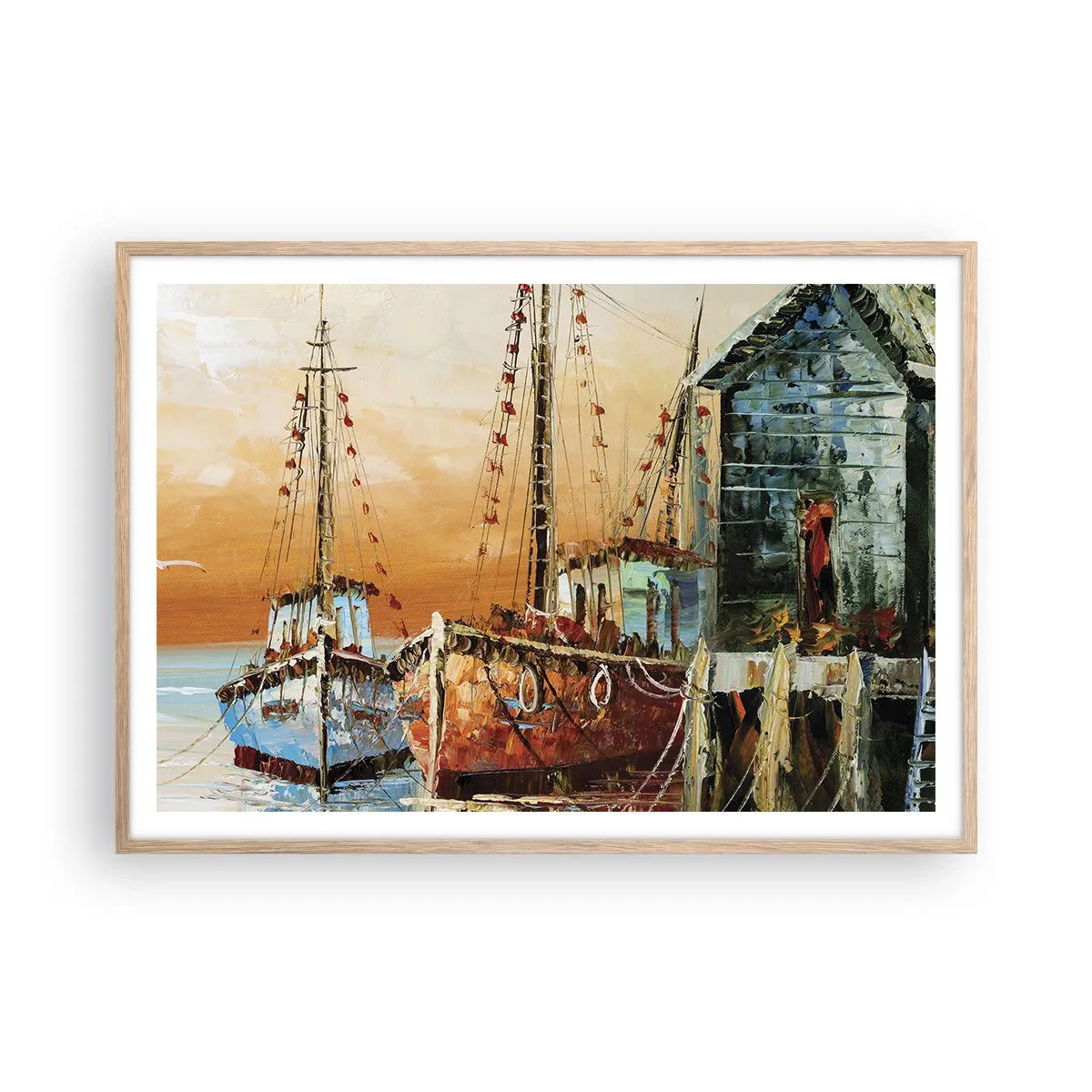 Affisch i ram av ljusek - Lugn hemresa - 100x70 cm