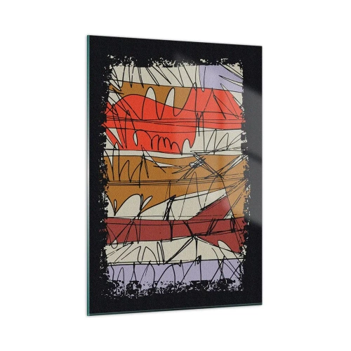 Glastavla - Bild på glas - Spontan komposition - 50x70 cm