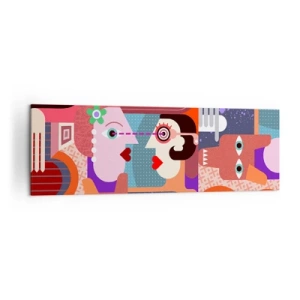 Canvastavla - Bild på duk - Öga mot öga  - 160x50 cm