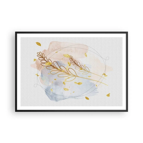 Affisch i svart ram - En gyllene explosion - 100x70 cm