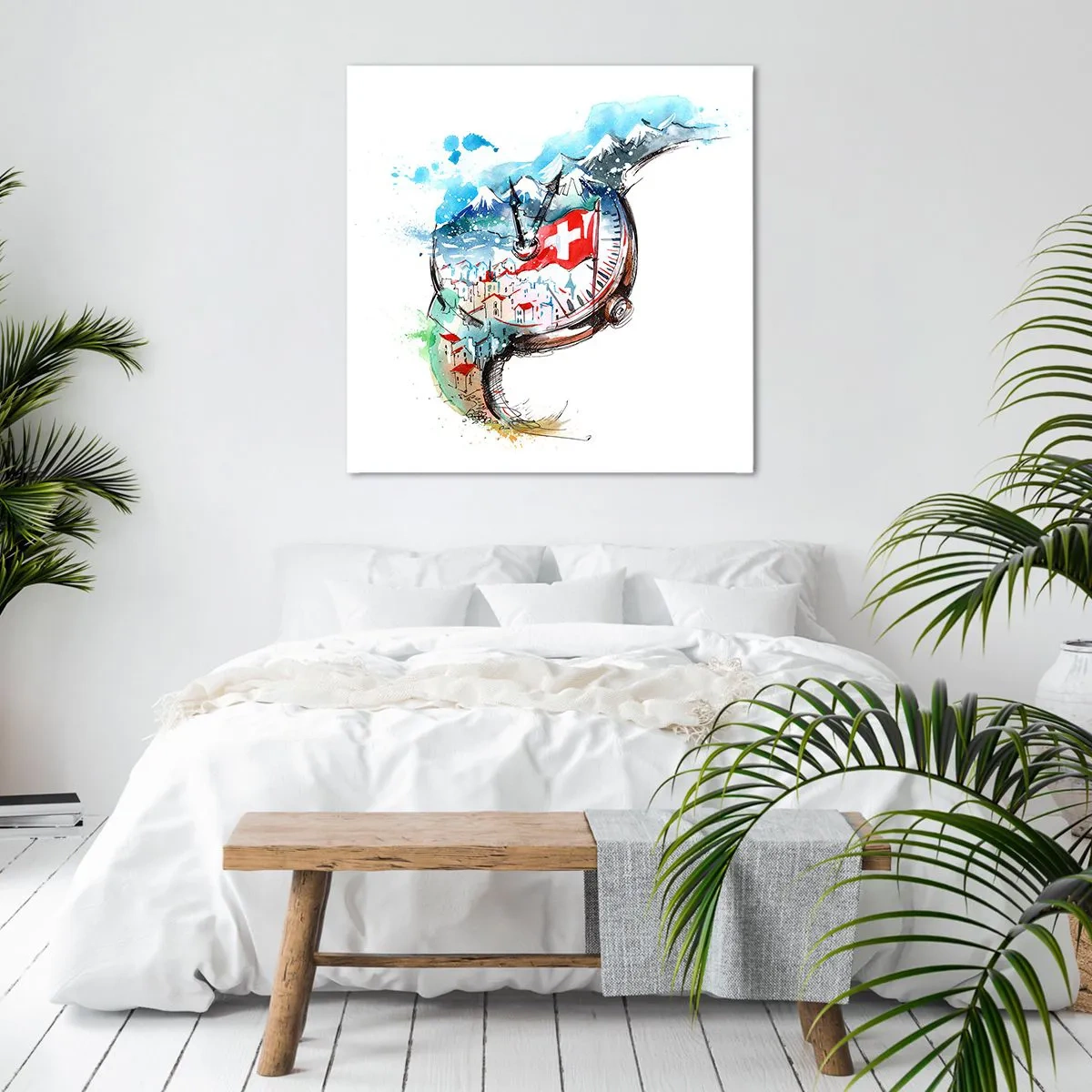 Canvastavla - Bild på duk - Schweiz anda - 40x40 cm