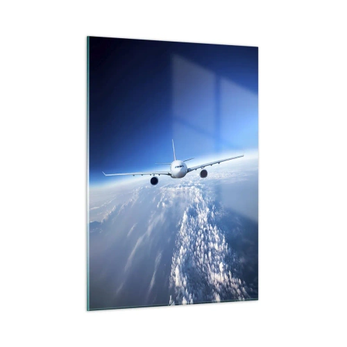 Glastavla - Bild på glas - Jag flyger för jag vill - 50x70 cm