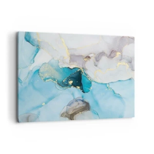 Canvastavla - Bild på duk - Studie över mötet mellan grå och turkos - 120x80 cm