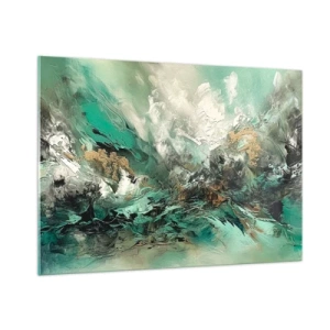 Glastavla - Bild på glas - Smaragdsvart bränna - 100x70 cm