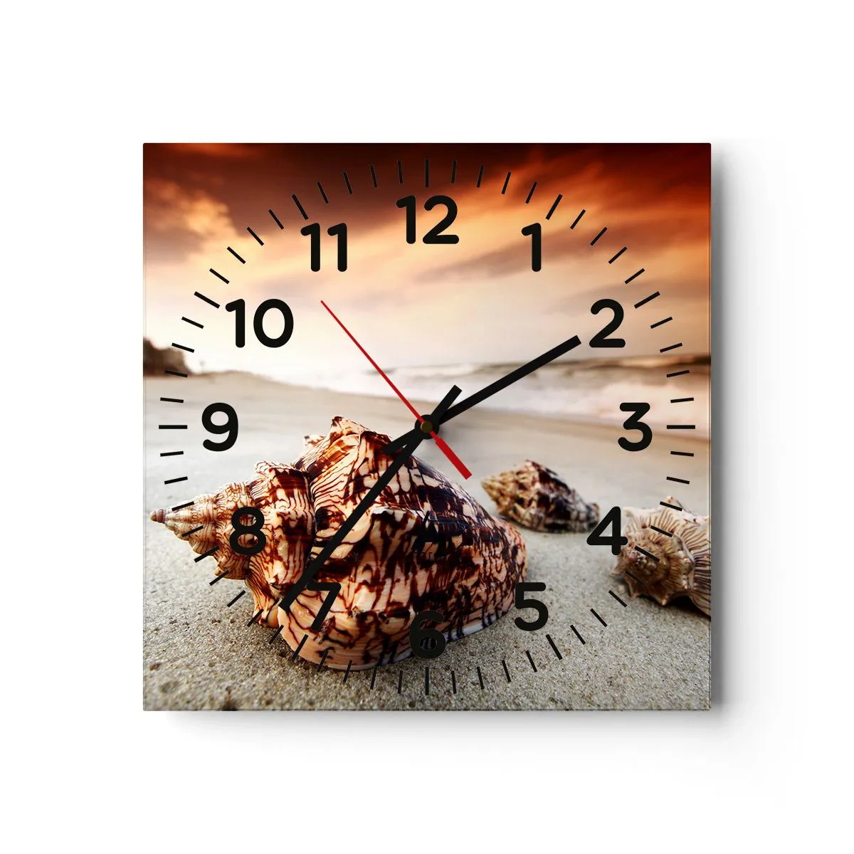 Väggklocka - Klocka på glas - Vågböjare - 40x40 cm