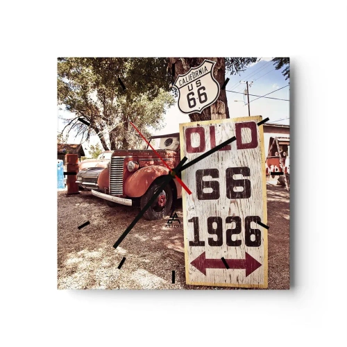 Väggklocka - Klocka på glas - Amerikanska provinsens legend - 40x40 cm