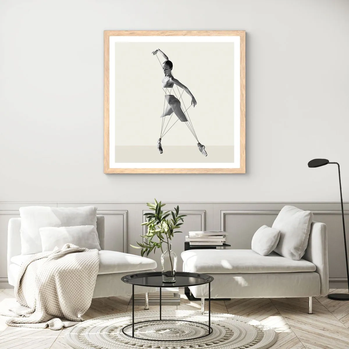 Affisch i ram av ljusek - I världens teater - 50x50 cm