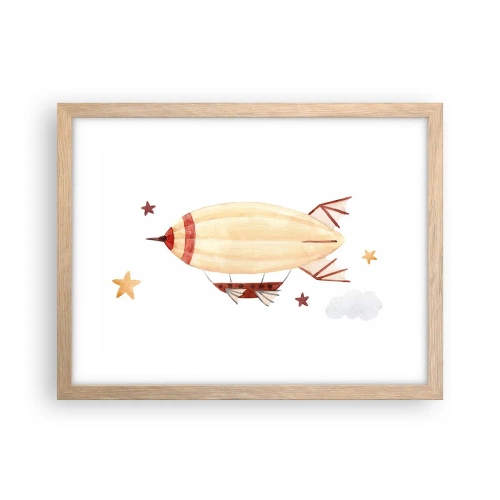 Affisch i ram av ljusek - Luftskepp - 40x30 cm