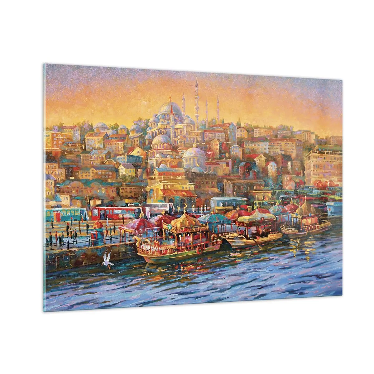 Glastavla - Bild på glas - Istanbul-berättelse - 100x70 cm