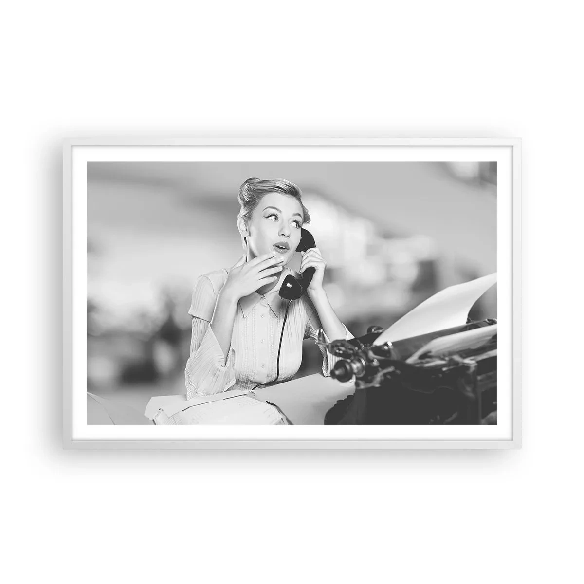 Affisch i vit ram - Hallå, tillbaka till 50-talet. - 91x61 cm