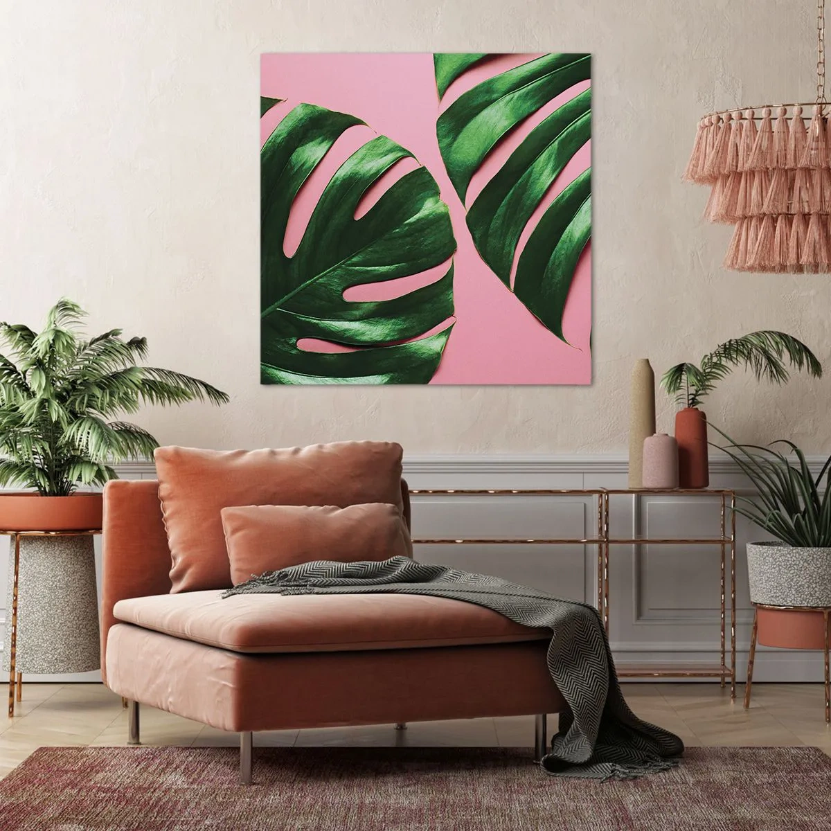 Canvastavla - Bild på duk - Grön rendez-vous - 40x40 cm