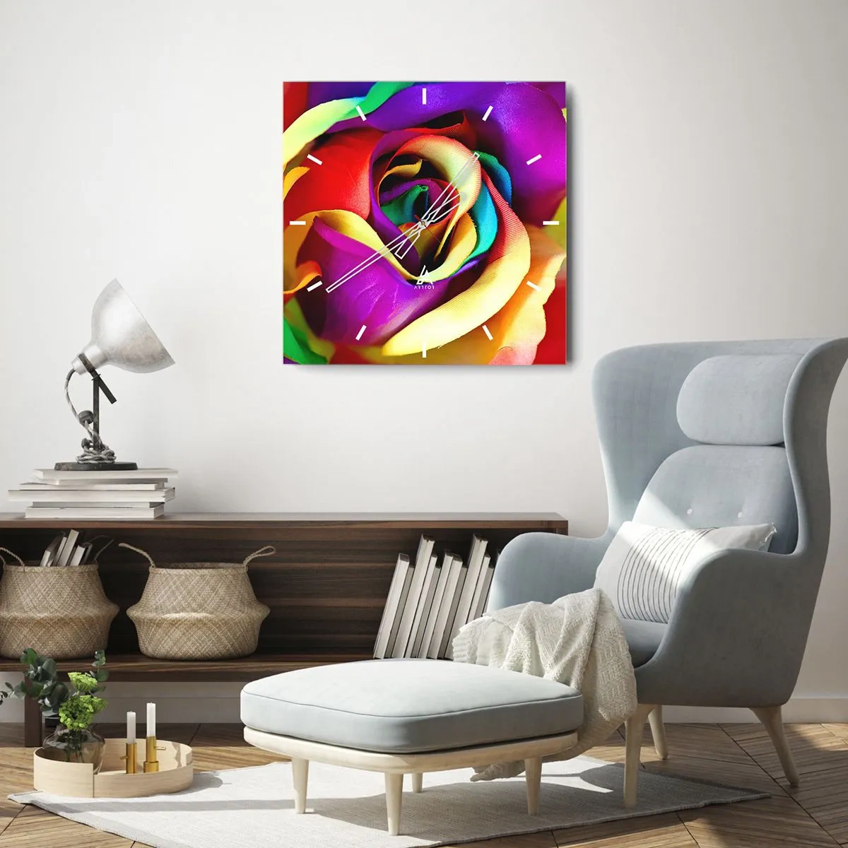 Väggklocka - Klocka på glas - Det är omöjligt - 40x40 cm