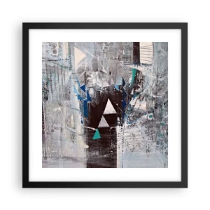 Affisch i svart ram - Trianglarnas överordnade ordning - 40x40 cm