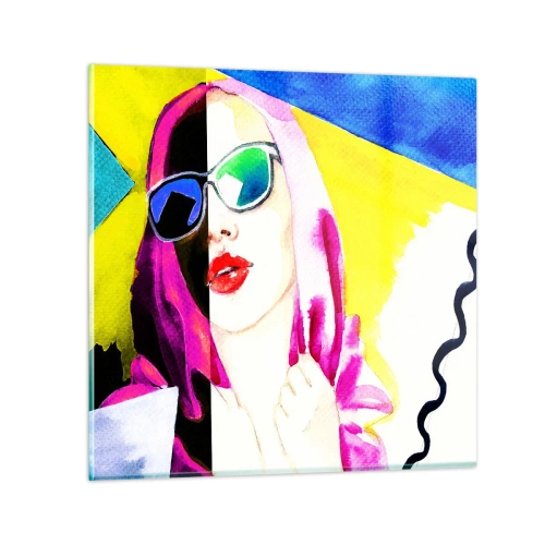 Glastavla - Bild på glas - Jag är varken vit eller svart - 40x40 cm