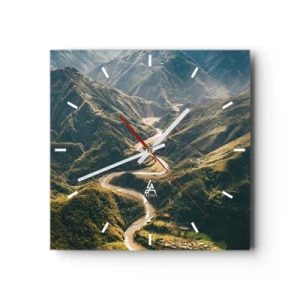 Väggklocka - Klocka på glas - Direkt från fjällens hjärta - 30x30 cm