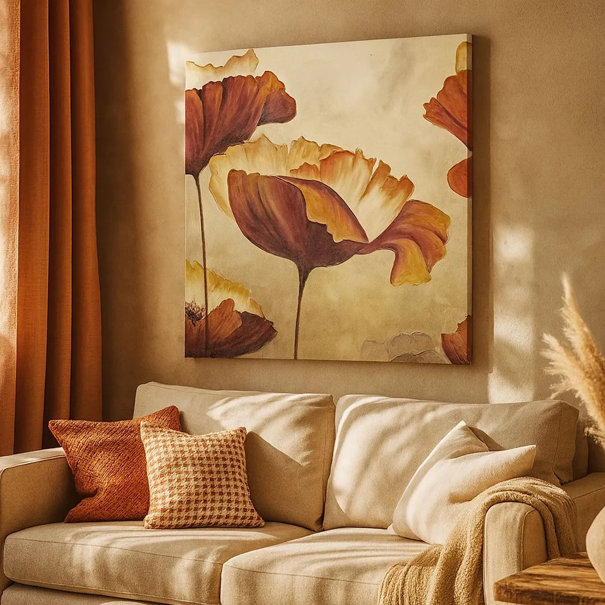 Canvastavla - Bild på duk - Ängsblommor - 30x30 cm