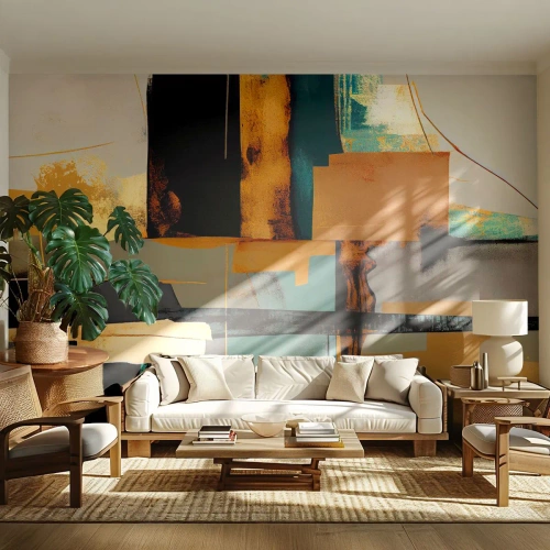 Fototapet Premium Sand - Abstraktion - ljus och skugga - Abstraktion, Modern, Bit - 100x70 cm
