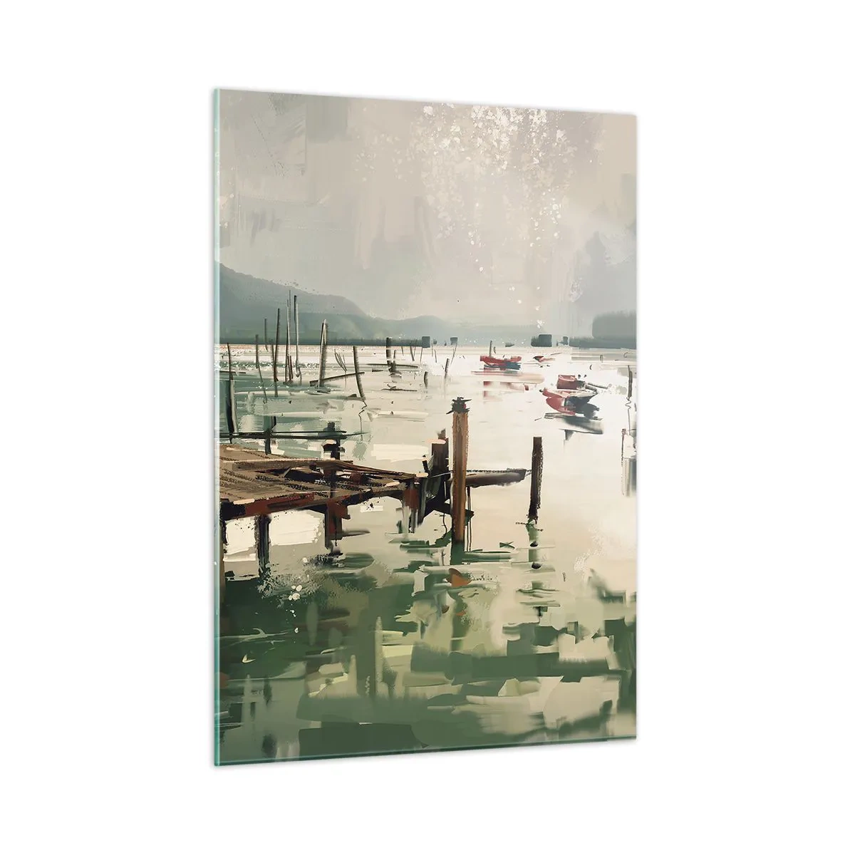 Glastavla - Bild på glas - Täckt med smält måne - 50x70 cm