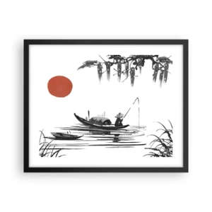 Affisch i svart ram - Asiatisk eftermiddag - 50x40 cm