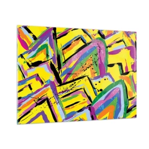 Glastavla - Bild på glas - Skriker av glädje - 100x70 cm