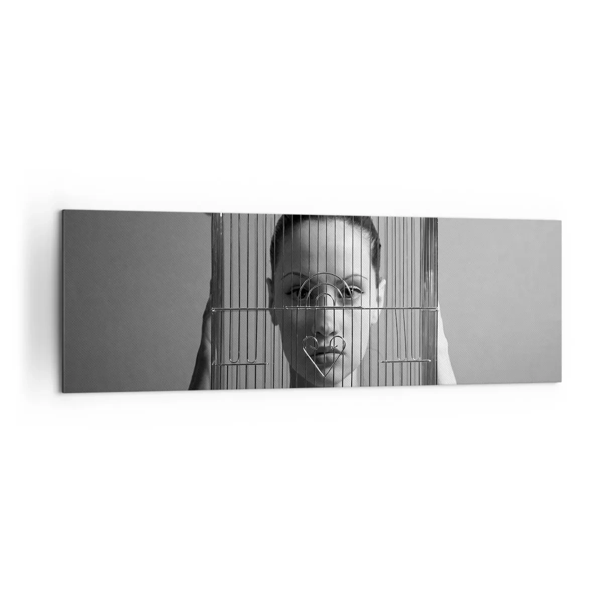 Canvastavla - Bild på duk - Något surrealistisk porträtt - 160x50 cm