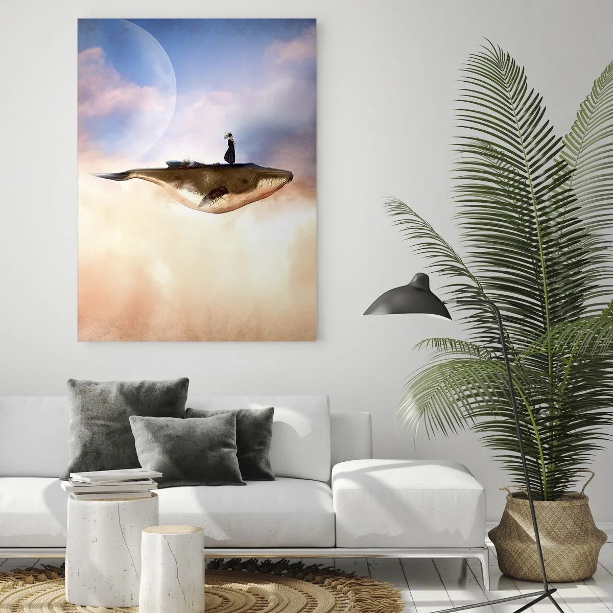 Glastavla - Bild på glas - Överrealistisk resa - 80x120 cm